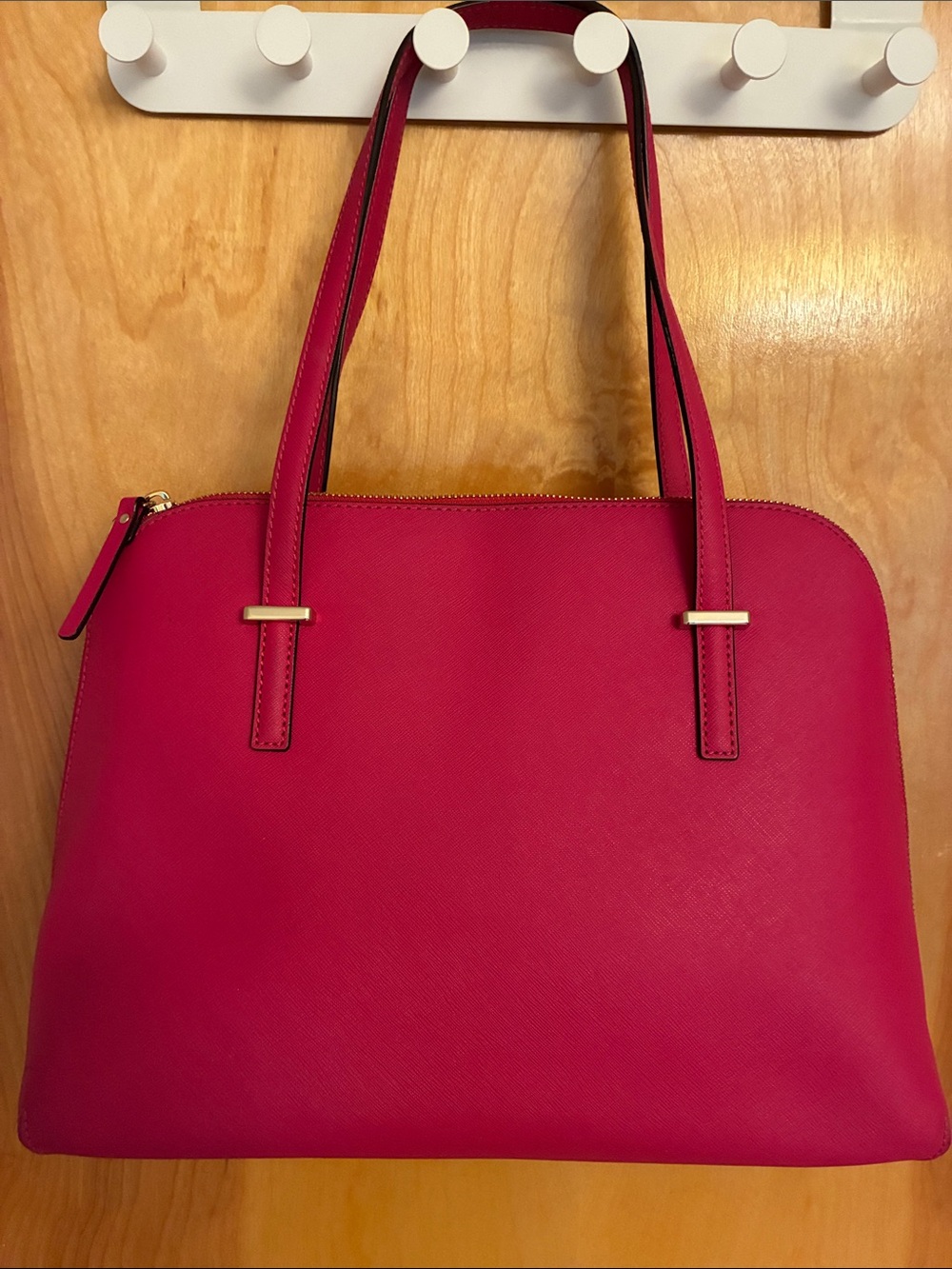 Kate Spade hot pink Dome Satchel Tote in Embossed Leather - Picture 8 of 12